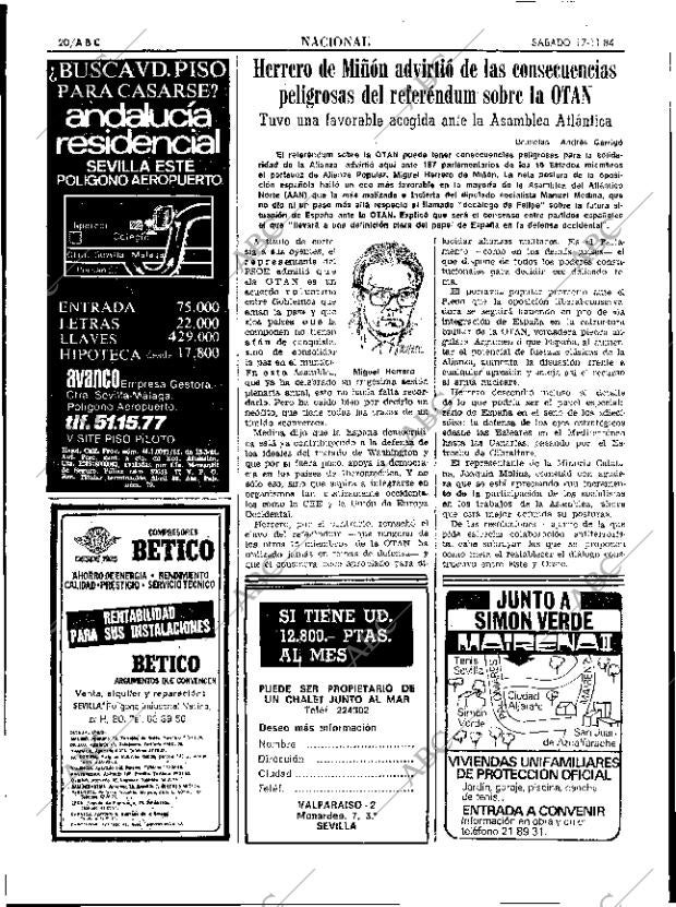 ABC SEVILLA 17-11-1984 página 20