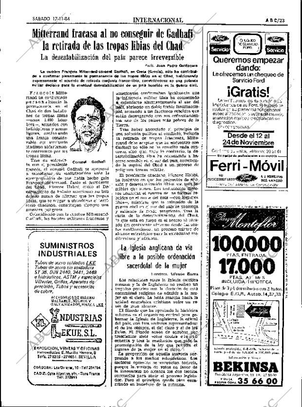 ABC SEVILLA 17-11-1984 página 23