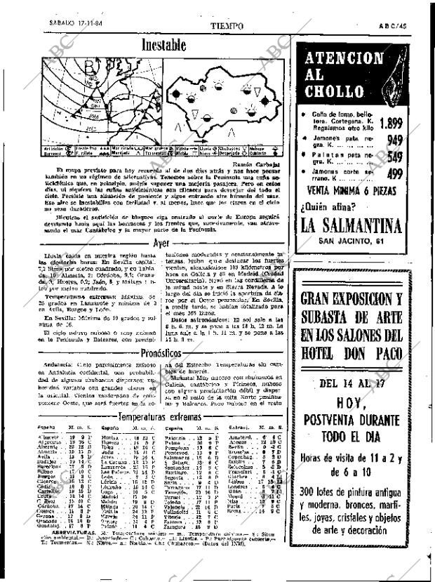 ABC SEVILLA 17-11-1984 página 45