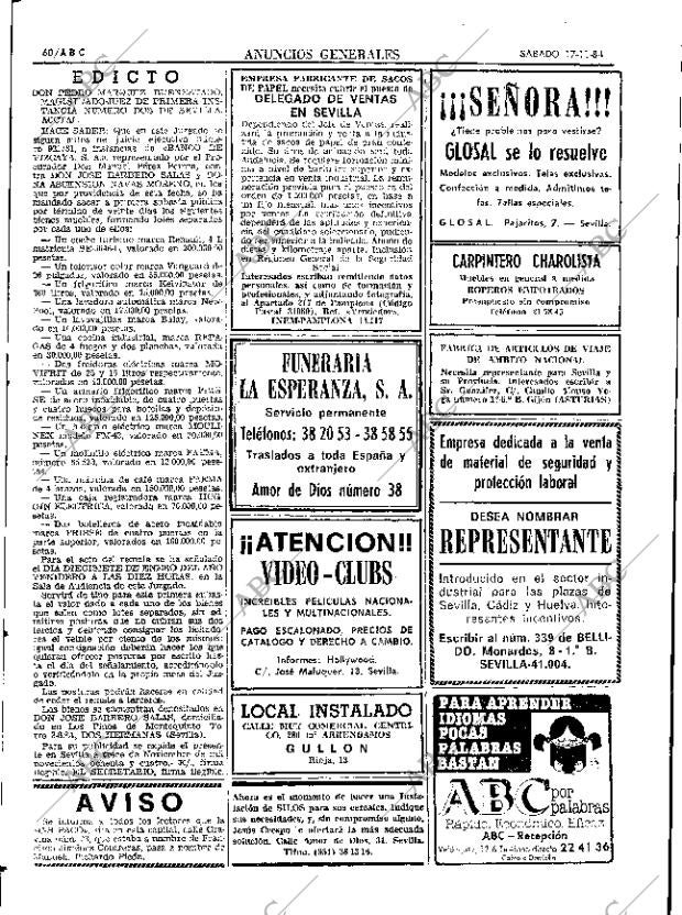 ABC SEVILLA 17-11-1984 página 60