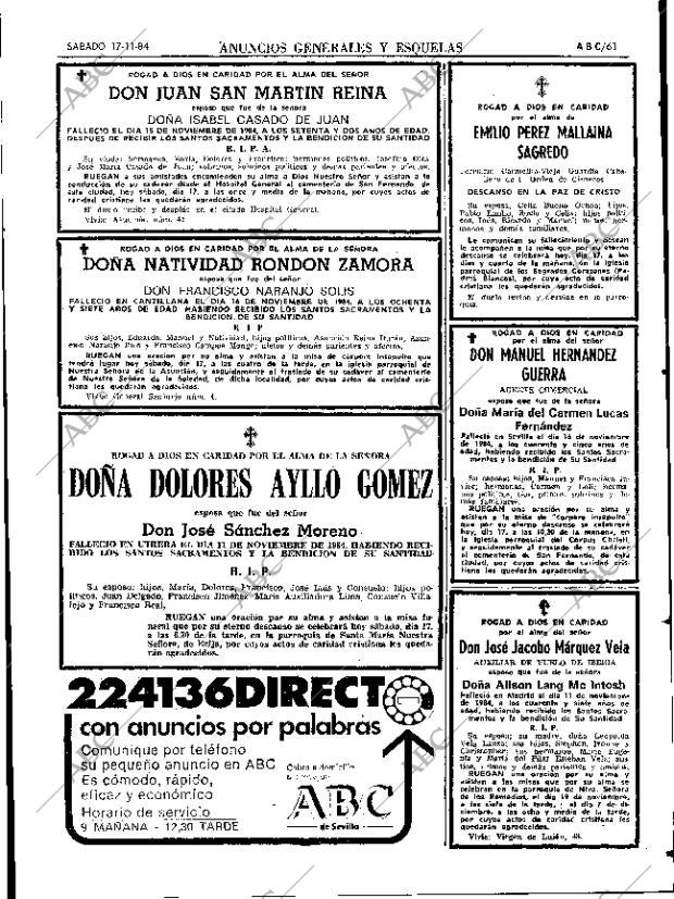 ABC SEVILLA 17-11-1984 página 61