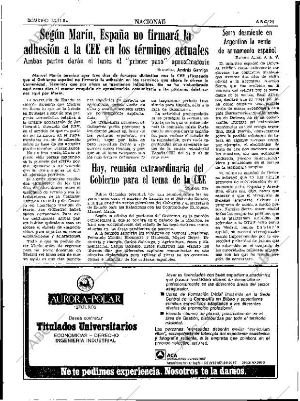 ABC SEVILLA 18-11-1984 página 21