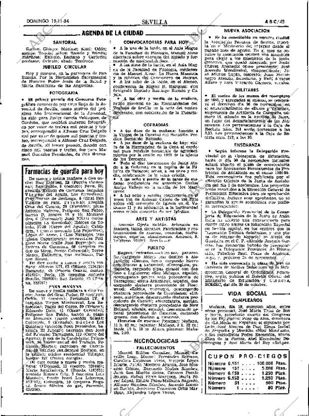 ABC SEVILLA 18-11-1984 página 45