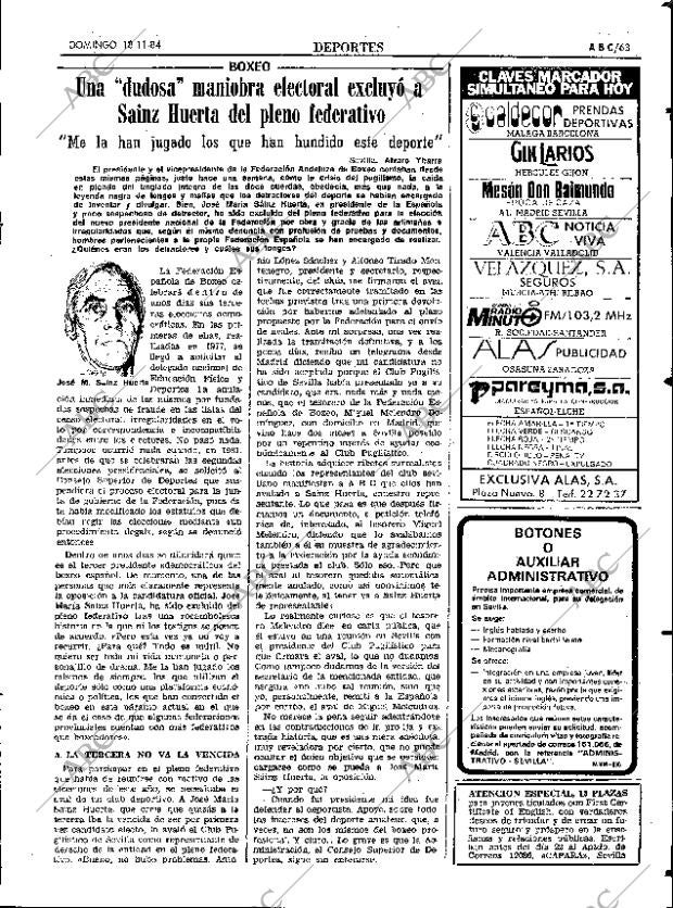 ABC SEVILLA 18-11-1984 página 63