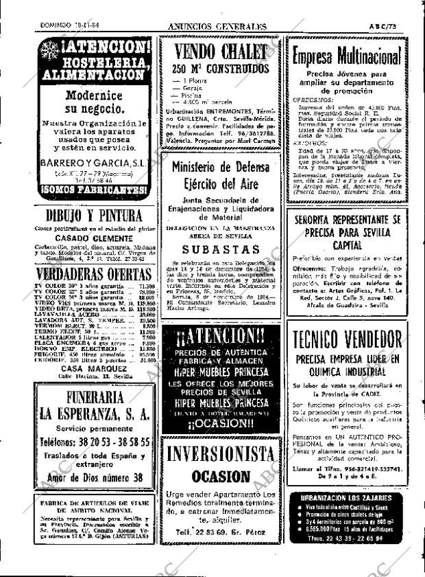 ABC SEVILLA 18-11-1984 página 73