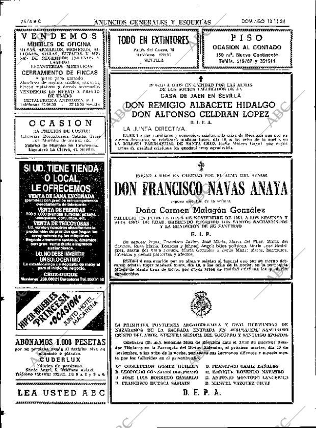 ABC SEVILLA 18-11-1984 página 76