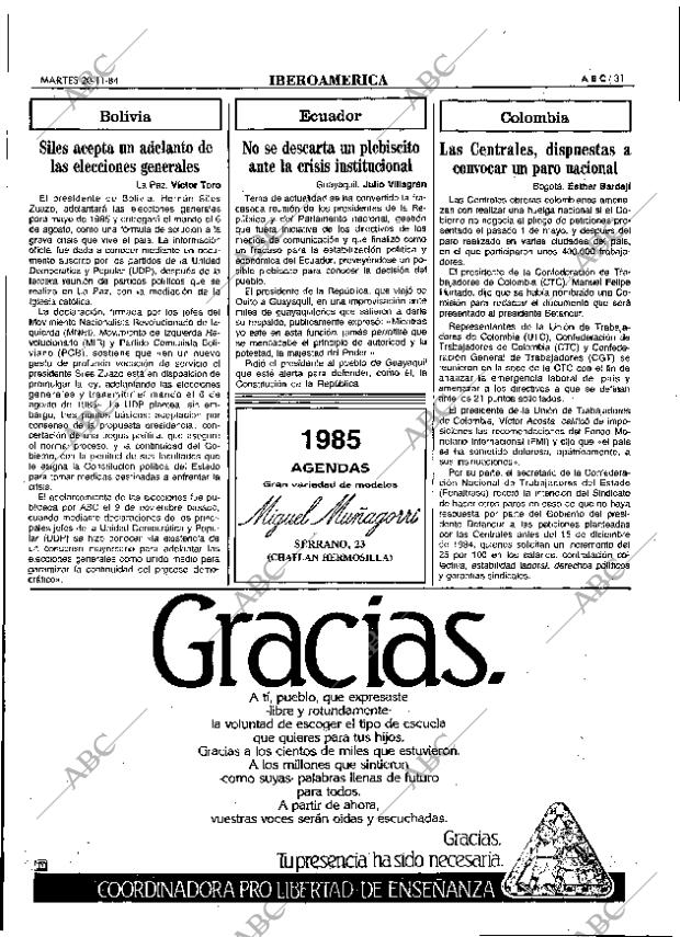 ABC MADRID 20-11-1984 página 31