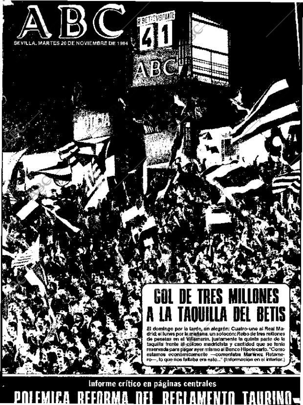 ABC SEVILLA 20-11-1984 página 1