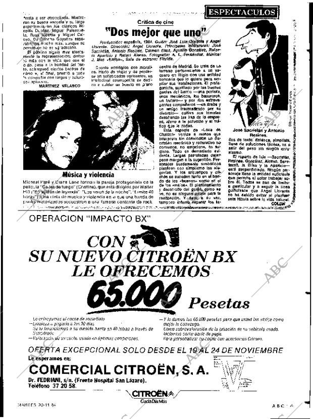 ABC SEVILLA 20-11-1984 página 109