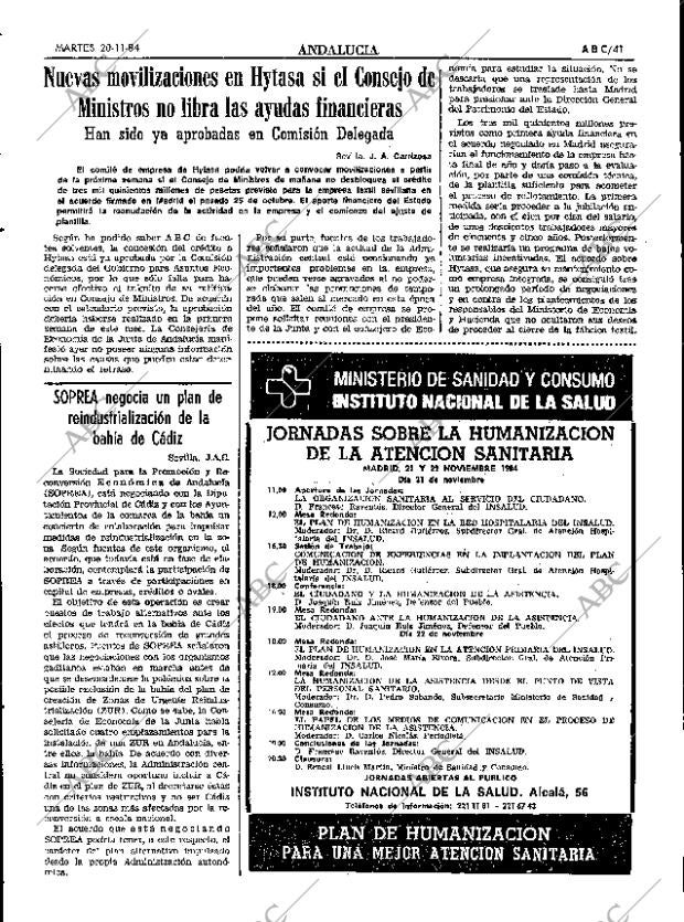 ABC SEVILLA 20-11-1984 página 41