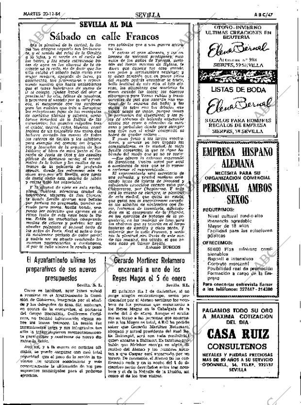 ABC SEVILLA 20-11-1984 página 47