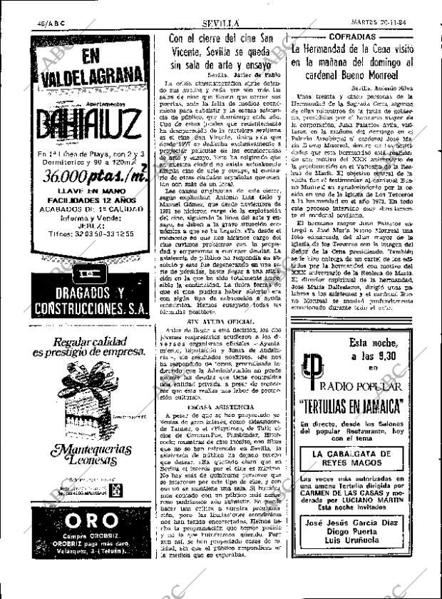 ABC SEVILLA 20-11-1984 página 48