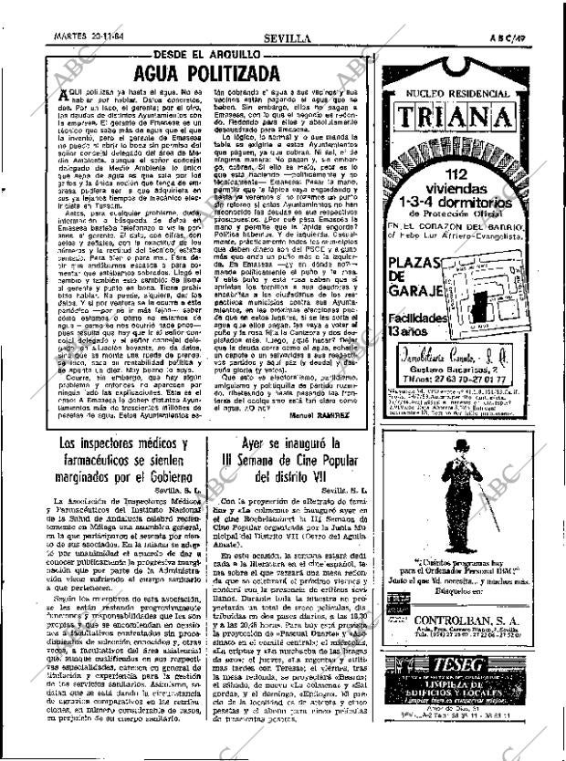 ABC SEVILLA 20-11-1984 página 49