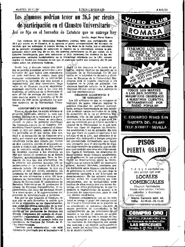 ABC SEVILLA 20-11-1984 página 51