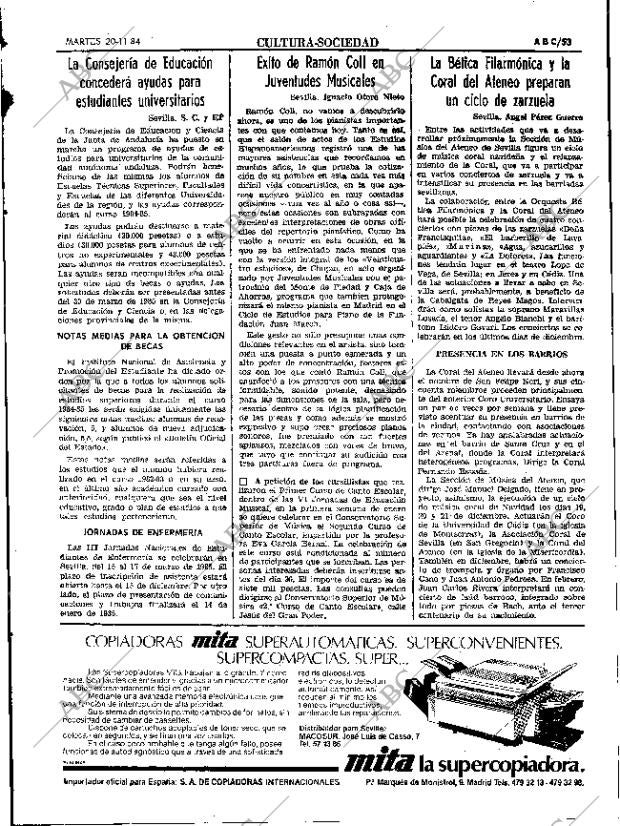 ABC SEVILLA 20-11-1984 página 53