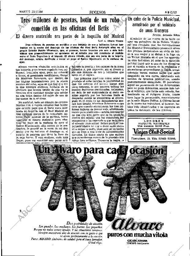 ABC SEVILLA 20-11-1984 página 63