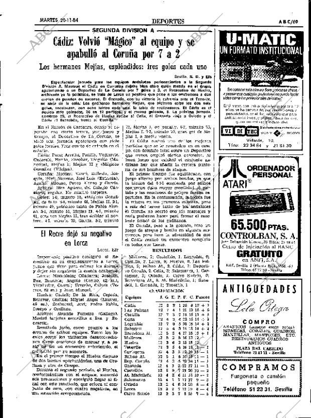 ABC SEVILLA 20-11-1984 página 69
