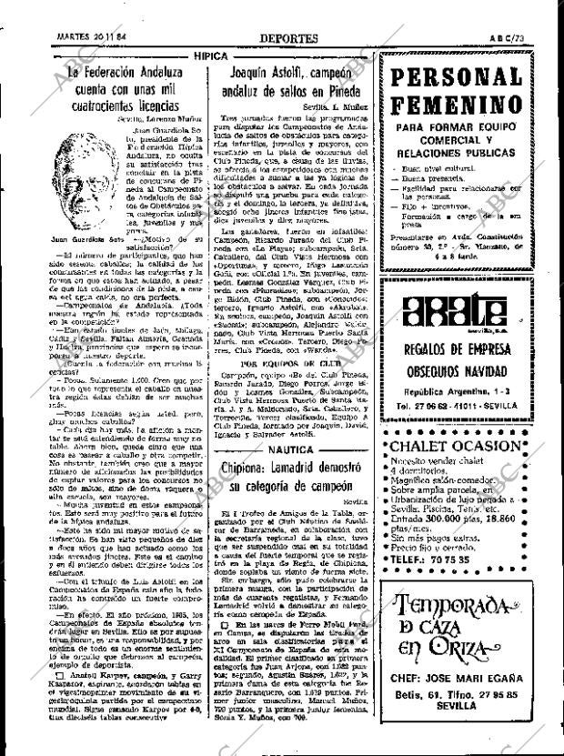 ABC SEVILLA 20-11-1984 página 73
