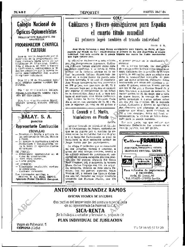 ABC SEVILLA 20-11-1984 página 78