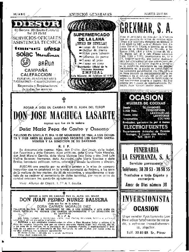 ABC SEVILLA 20-11-1984 página 88