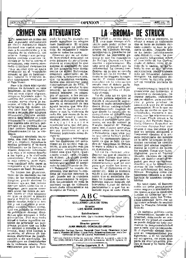 ABC MADRID 21-11-1984 página 15
