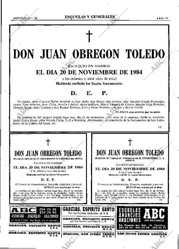 ABC MADRID 21-11-1984 página 97