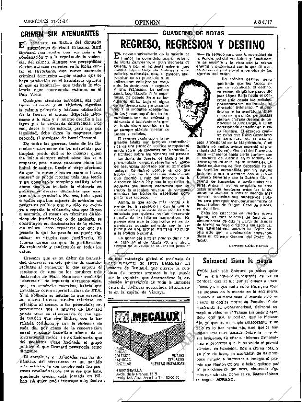 ABC SEVILLA 21-11-1984 página 17