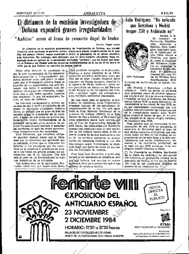 ABC SEVILLA 21-11-1984 página 33