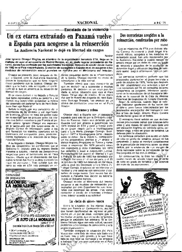 ABC MADRID 22-11-1984 página 25