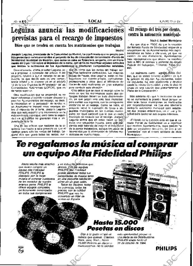 ABC MADRID 22-11-1984 página 40