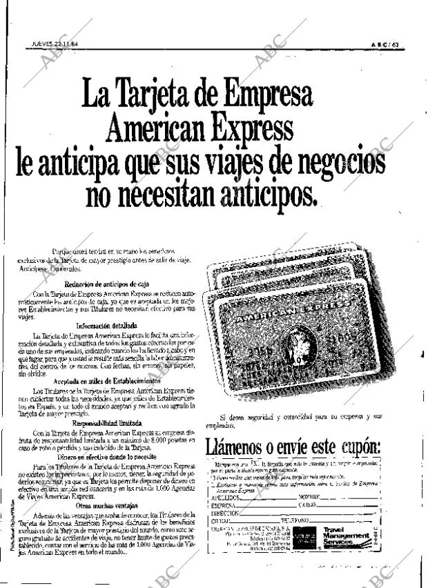 ABC MADRID 22-11-1984 página 63