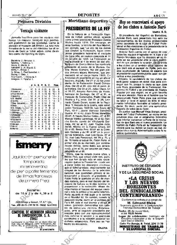 ABC MADRID 22-11-1984 página 71