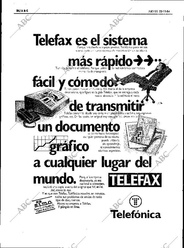 ABC SEVILLA 22-11-1984 página 26
