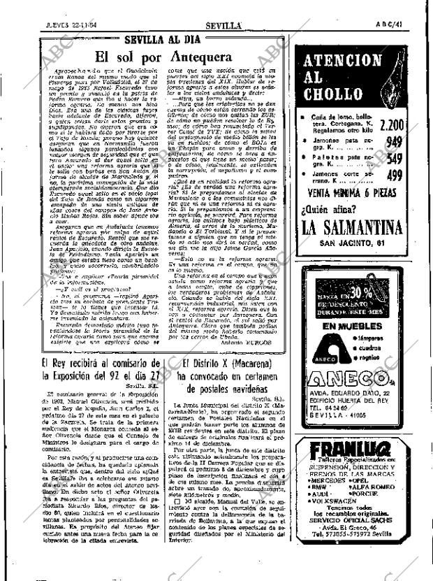 ABC SEVILLA 22-11-1984 página 41