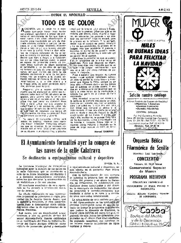 ABC SEVILLA 22-11-1984 página 43