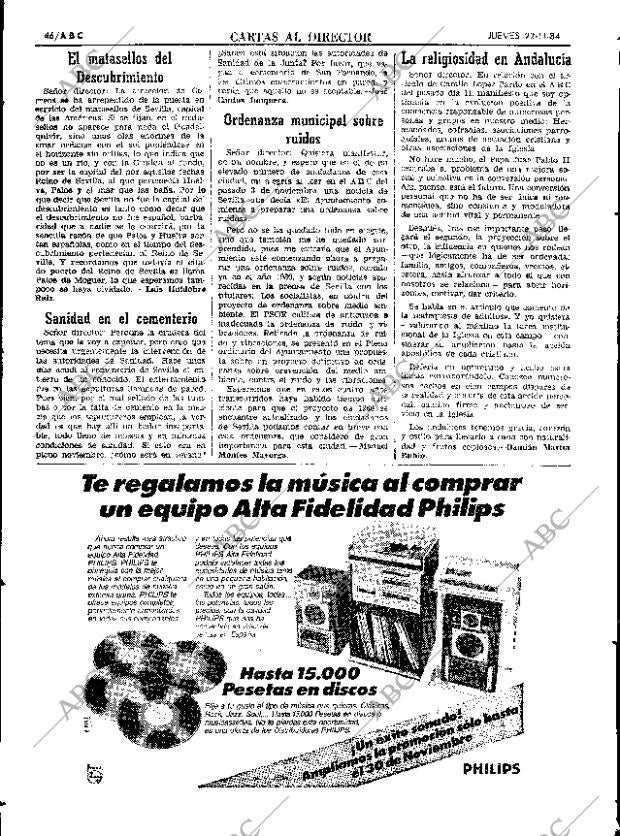 ABC SEVILLA 22-11-1984 página 46