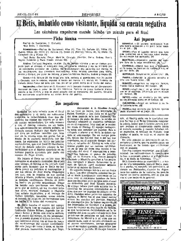 ABC SEVILLA 22-11-1984 página 55