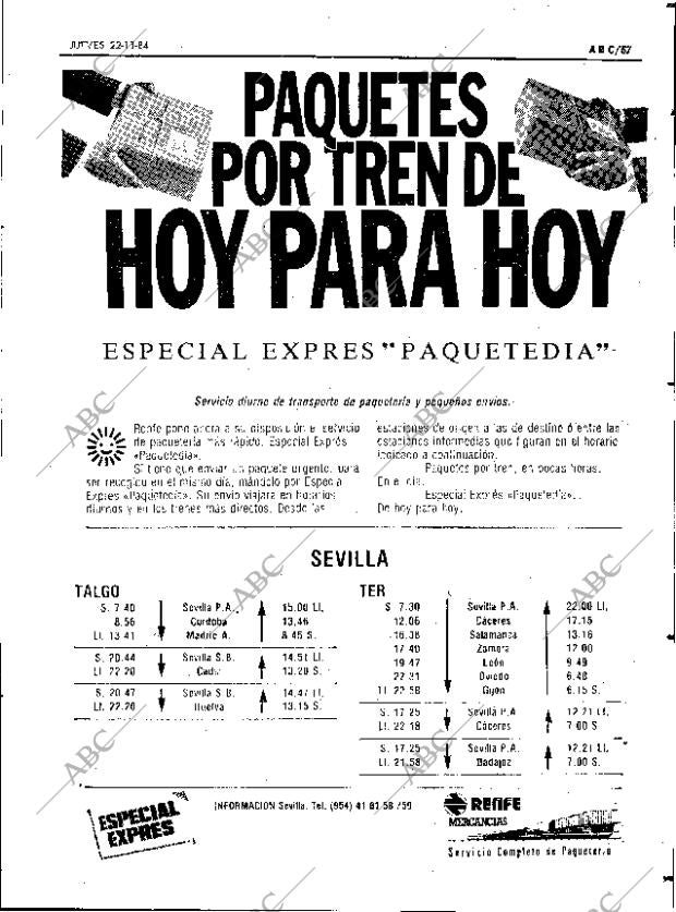 ABC SEVILLA 22-11-1984 página 57