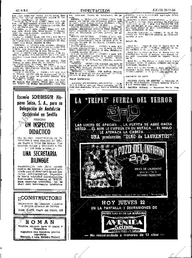 ABC SEVILLA 22-11-1984 página 62