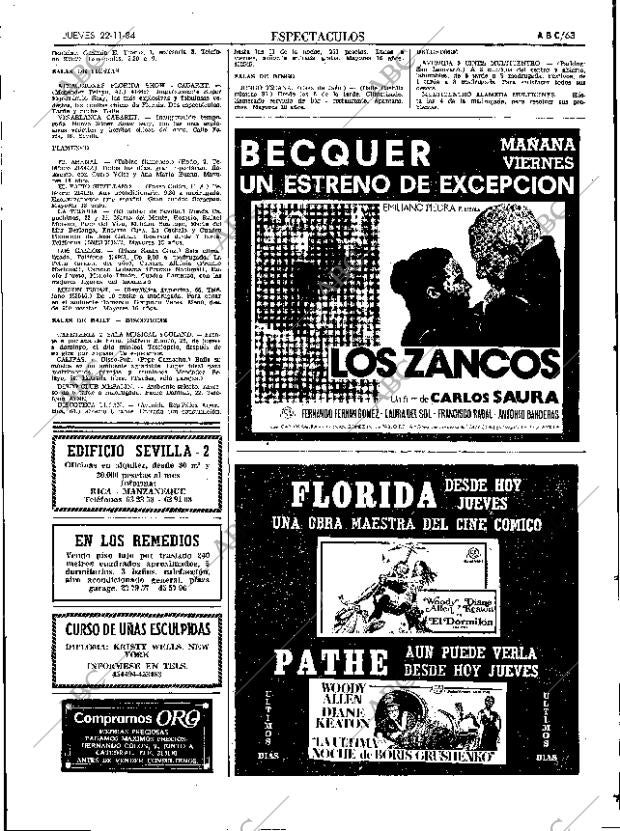 ABC SEVILLA 22-11-1984 página 63