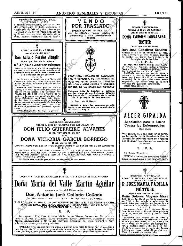 ABC SEVILLA 22-11-1984 página 71