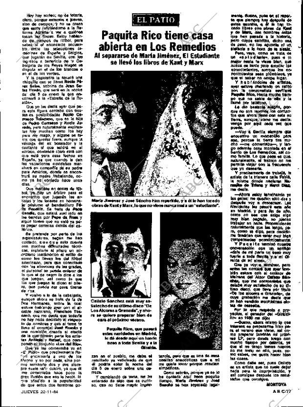 ABC SEVILLA 22-11-1984 página 77