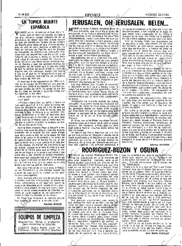 ABC SEVILLA 23-11-1984 página 16