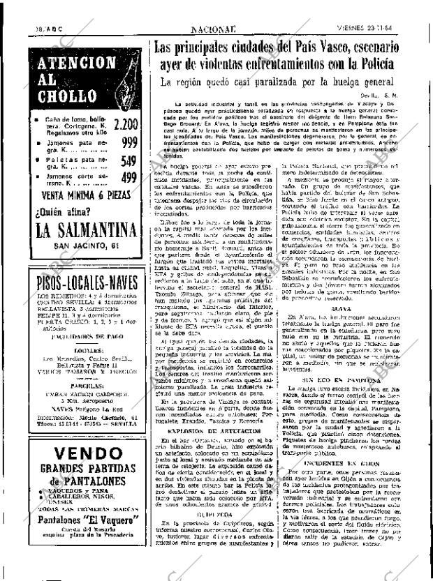 ABC SEVILLA 23-11-1984 página 18
