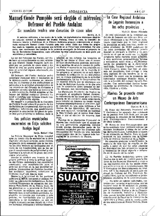ABC SEVILLA 23-11-1984 página 27