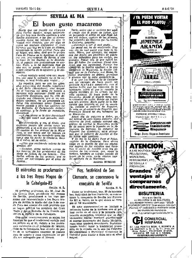 ABC SEVILLA 23-11-1984 página 31