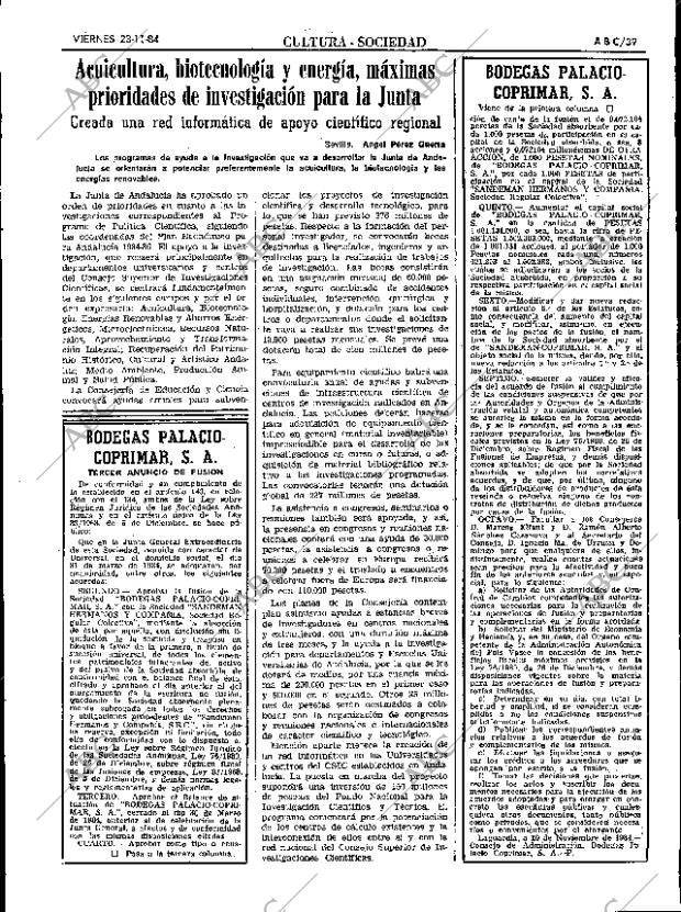 ABC SEVILLA 23-11-1984 página 39
