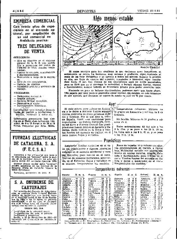 ABC SEVILLA 23-11-1984 página 44