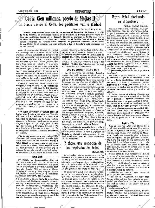 ABC SEVILLA 23-11-1984 página 47