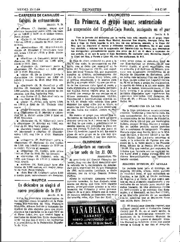 ABC SEVILLA 23-11-1984 página 49
